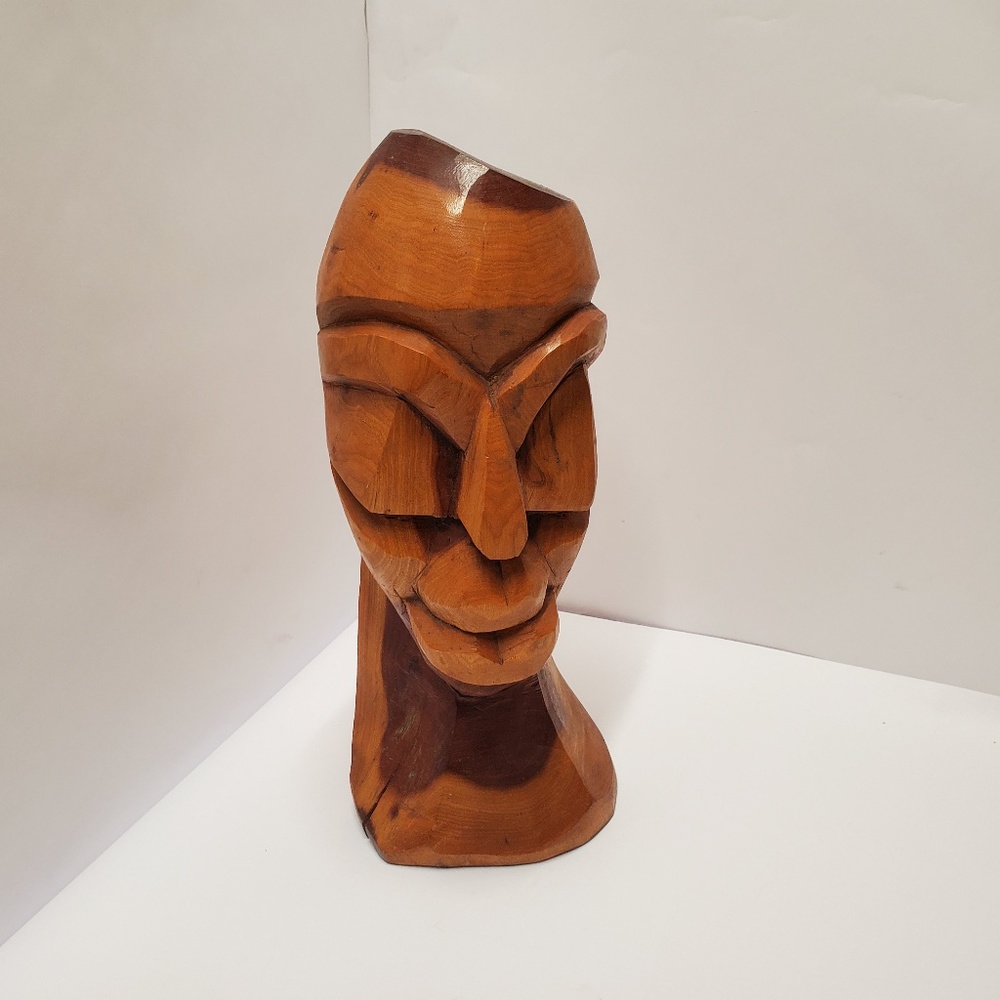Large Hardwood carved head 14" tall